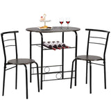 Dining Kitchen Table Dining Set，3 Piece Metal Frame Bar Breakfast Dining Room Table Set Table and Chair with 2 Chairs