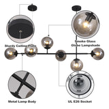 Lighting 6-Light Mid Century Modern Rectangle Sputnik Chandelier