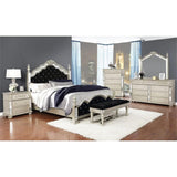 Heidi Eastern King Bed 5-Piece Set, Metallic Platinum