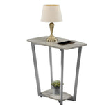 Graystone End Table with Shelf, Faux Birch/Slate Gray