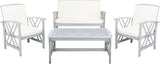 Outdoor Collection Fontana Natural/ Beige 4-Piece Conversation Patio Set with Cushions