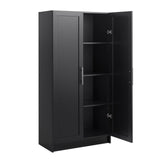 Elite Storage Cabinet, 16.75" D x 32" W x 65" H, Black