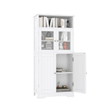 Bathroom Storage Cabinet, Bathroom Cabinet with Open Storage, Kitchen Pantry Cabinet with Doors, Bathroom Floor Cabinet, 23.6 x 11.8 x 50.4 Inches,