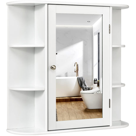 Bathroom Medicine Cabinet, Wall Mount Mirrored Storage Cabinets w/Single Door