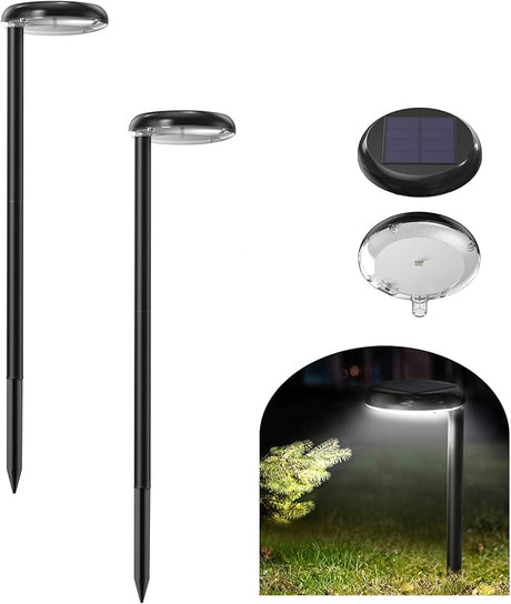 Solar Pathway Lights - Super Bright 300 Lumens with 2-in-1 Warm White & Daylight Color,