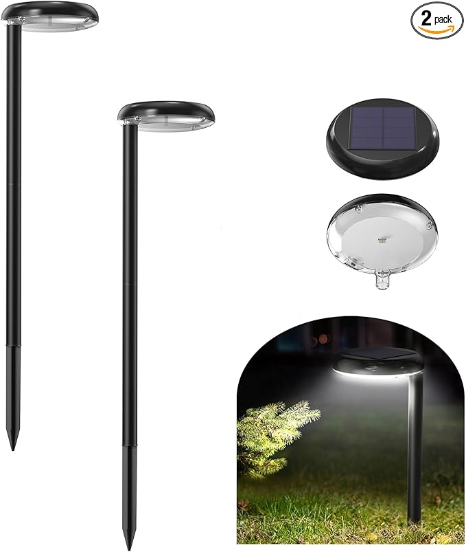 Solar Pathway Lights - Super Bright 300 Lumens with 2-in-1 Warm White & Daylight Color