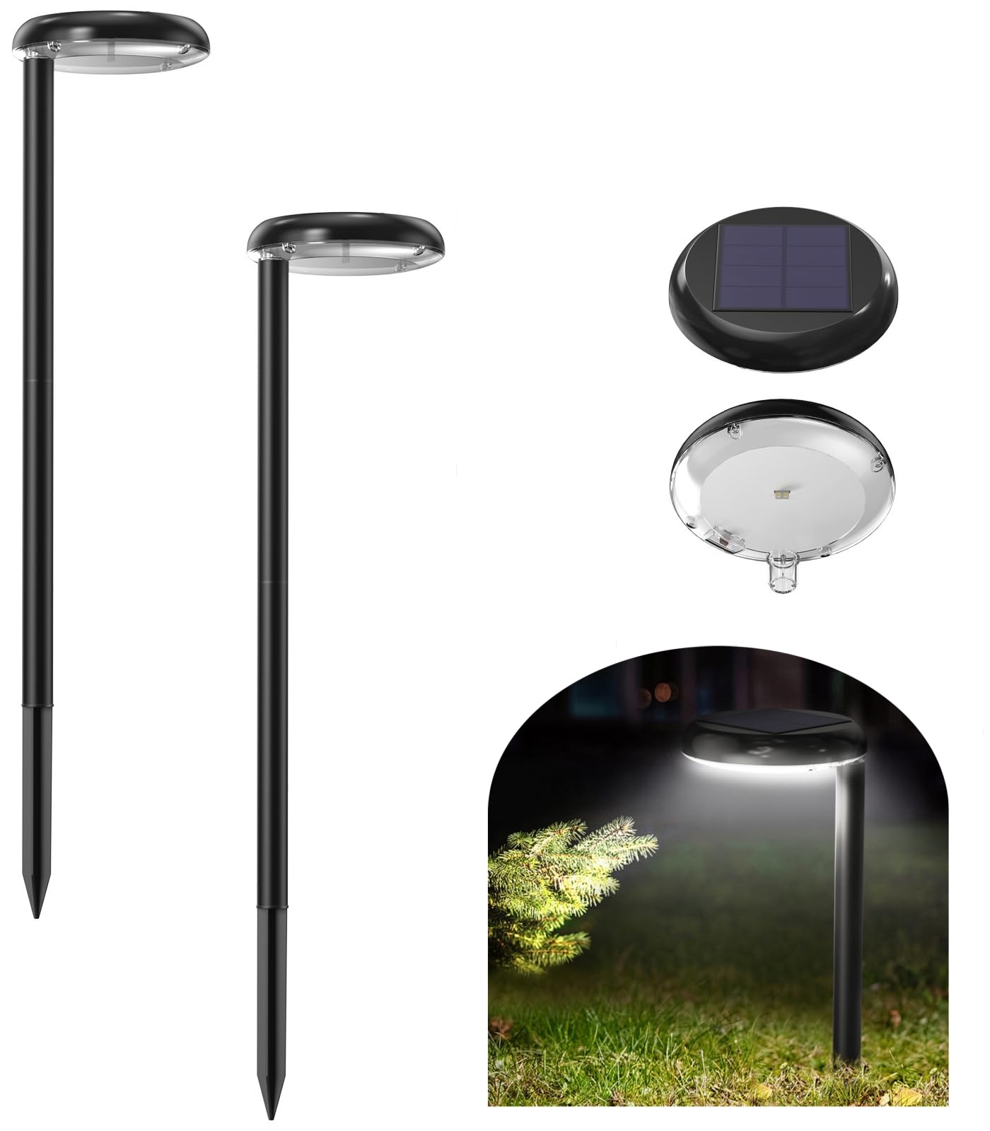 Solar Pathway Lights - Super Bright 300 Lumens with 2-in-1 Warm White & Daylight Color