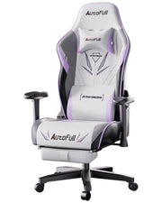 C3 Ergonomic Gaming Chair with Lumbar Support and Footrest - White