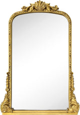 Traditional Ornate Floor Mirror Gold Arched Framed Full Length Wall Mirror Baroque Inspired Full Body Mirror