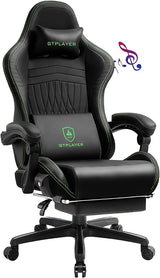 Gaming Chair, Computer Chair with Footrest and Bluetooth Speakers