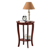 American Heritage Round End Table with Shelf, Mahogany