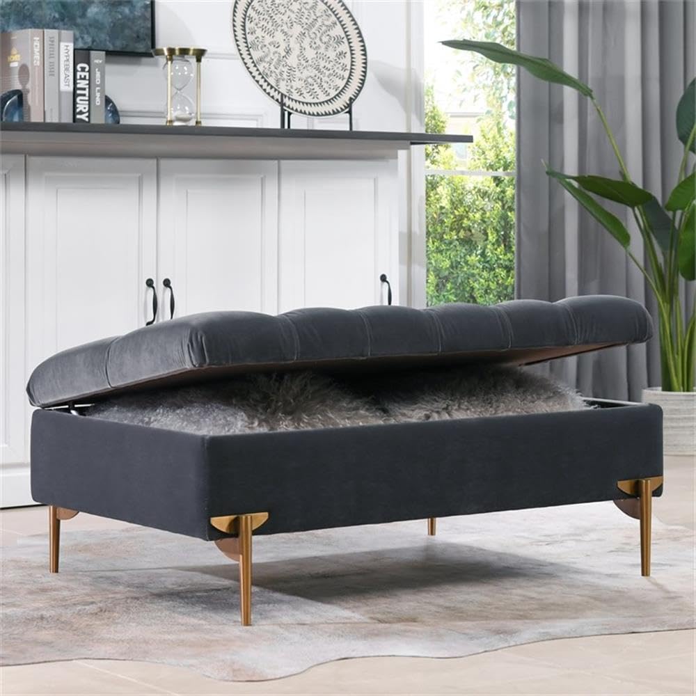 Estelle Storage Bench, Steel Gray Performance