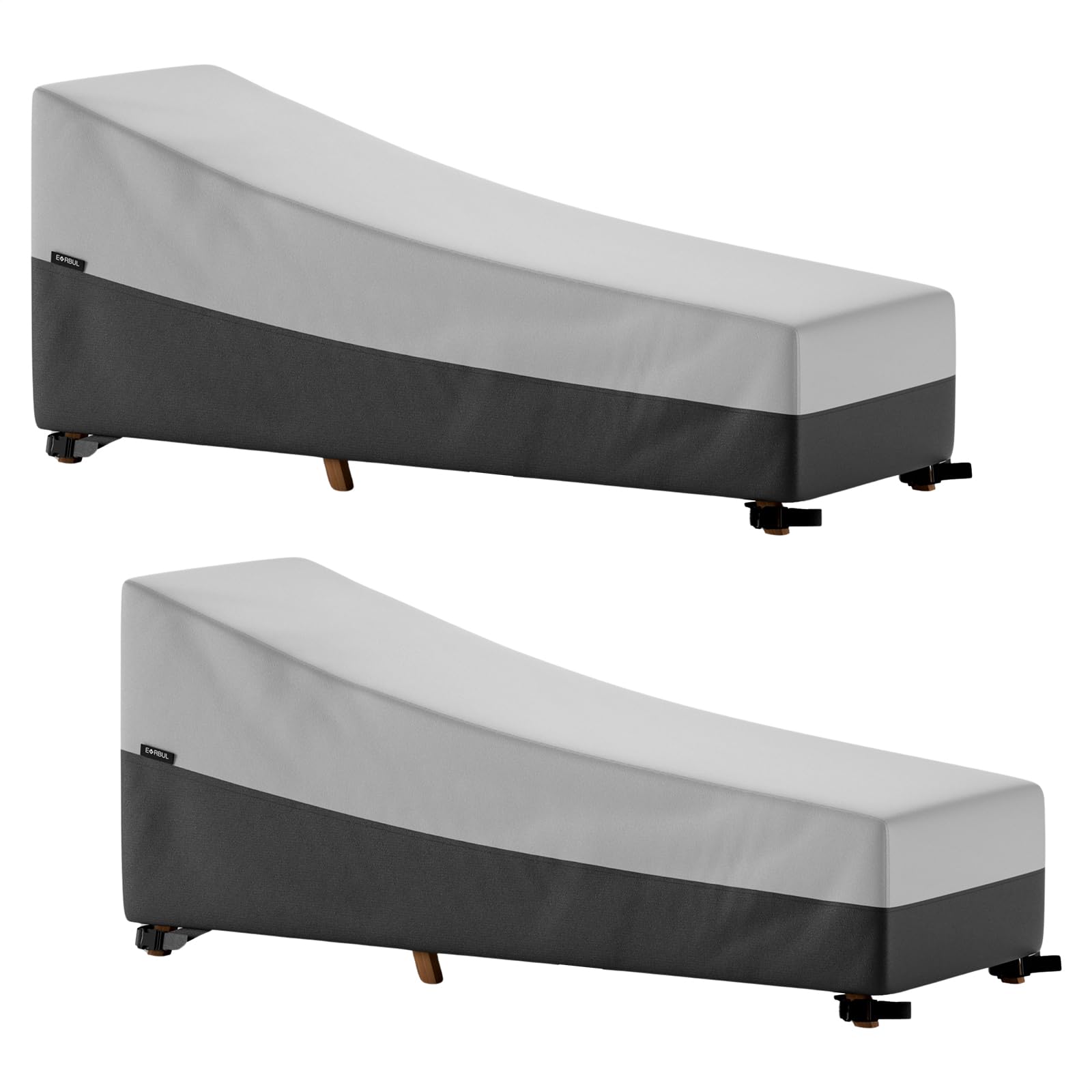 2 Pcs 84L x 32W x 32H Inch Heavy Duty 420D Waterproof Chaise Lounge Chair Covers