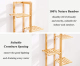 Bamboo 6 Tier 7 Potted Plant Stand Rack Multiple Flower Pot Holder Shelf