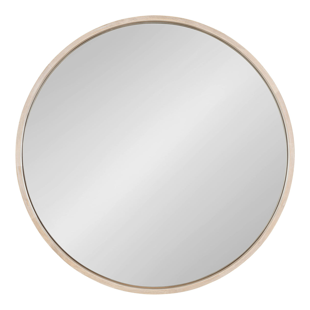 Valenti Farmhouse Round Wall Mirror, 28 inch Diameter, White, Decorative Circle Mirror