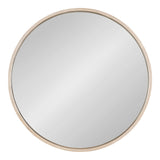 Valenti Farmhouse Round Wall Mirror, 28 inch Diameter, White, Decorative Circle Mirror