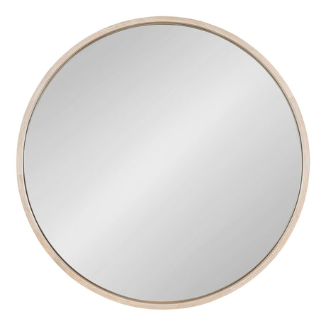 Valenti Farmhouse Round Wall Mirror, 28 inch Diameter, White, Decorative Circle Mirror