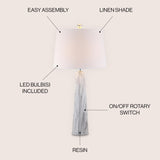 Bradley 29" Resin LED Table Lamp - Modern Glam Bedside Lighting