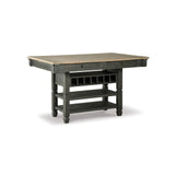 Tyler Creek Farmhouse Counter Height Dining Table with Wine Rack
