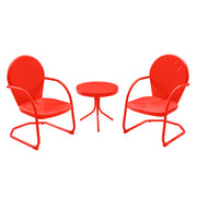 Patio Bistro Set Retro Metal Outdoor Seating Set Conversation Set 3 Piece