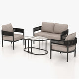 Outdoor Furniture Set with Olefin Thick Cushions and Coffee Table