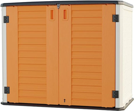 Outdoor Storage Cabinet Waterproof, Resin Vertical Outdoor Storage Shed