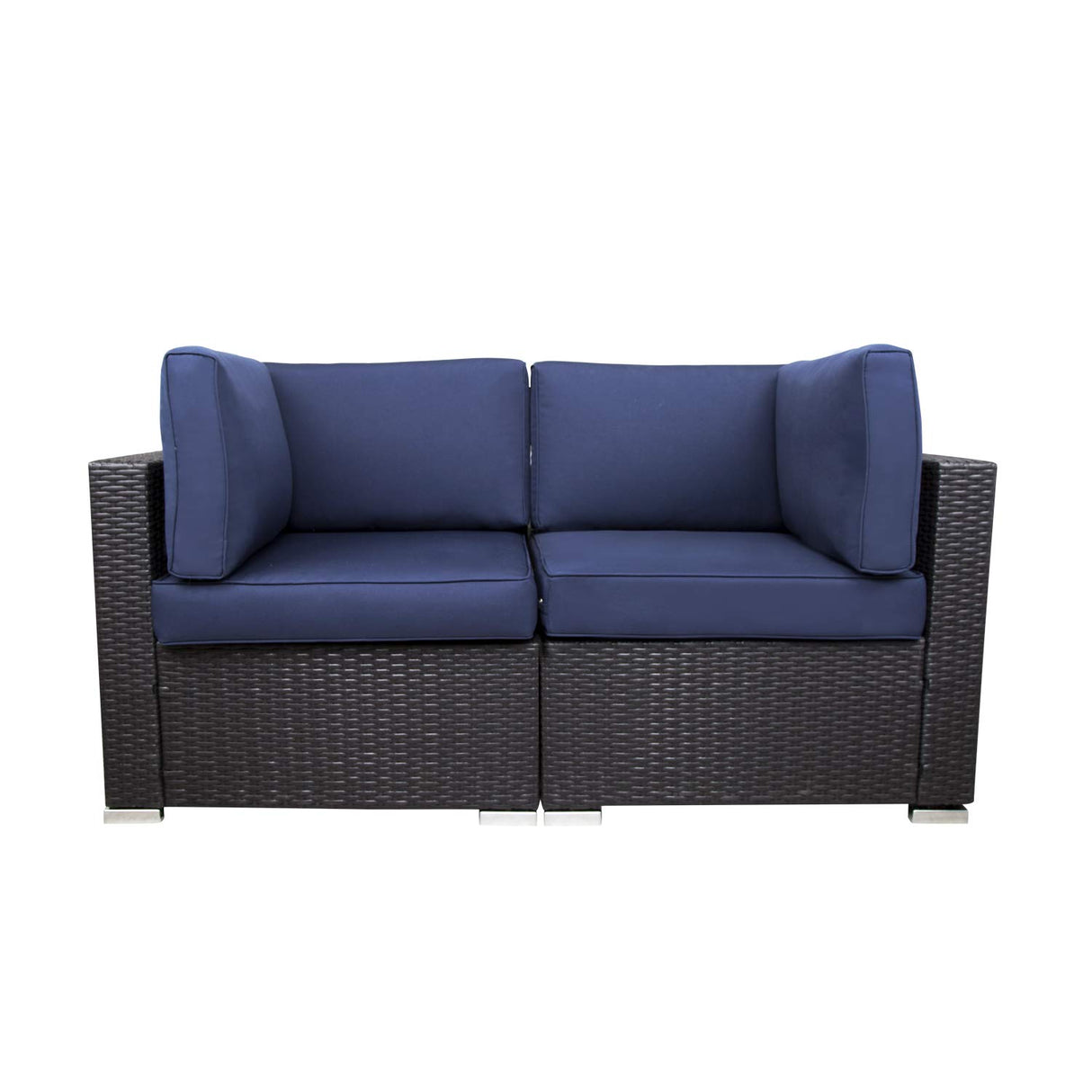 Sectional Furniture Corner Sofa,Low Back All-Weather Wicker Loveseats Outdoor