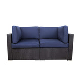 Sectional Furniture Corner Sofa,Low Back All-Weather Wicker Loveseats Outdoor