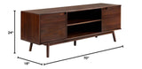 Walker Edison Emery Mid Century Modern Solid Wood TV Stand for TVs up to 80 Inches 70 Inch Walnut
