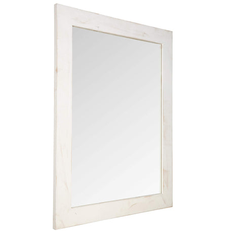 Farmhouse Bathroom Vanity Mirror, 24" x 31", Whitewash