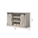 TV Media Entertainment Console, 2 Sliding Barn Doors, Dusty, Gray and Black