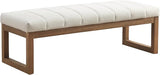 52.7" Bedroom Bench for End of Bed, Modern Upholstered Teddy Fabric Entryway Bench & Dining Bench