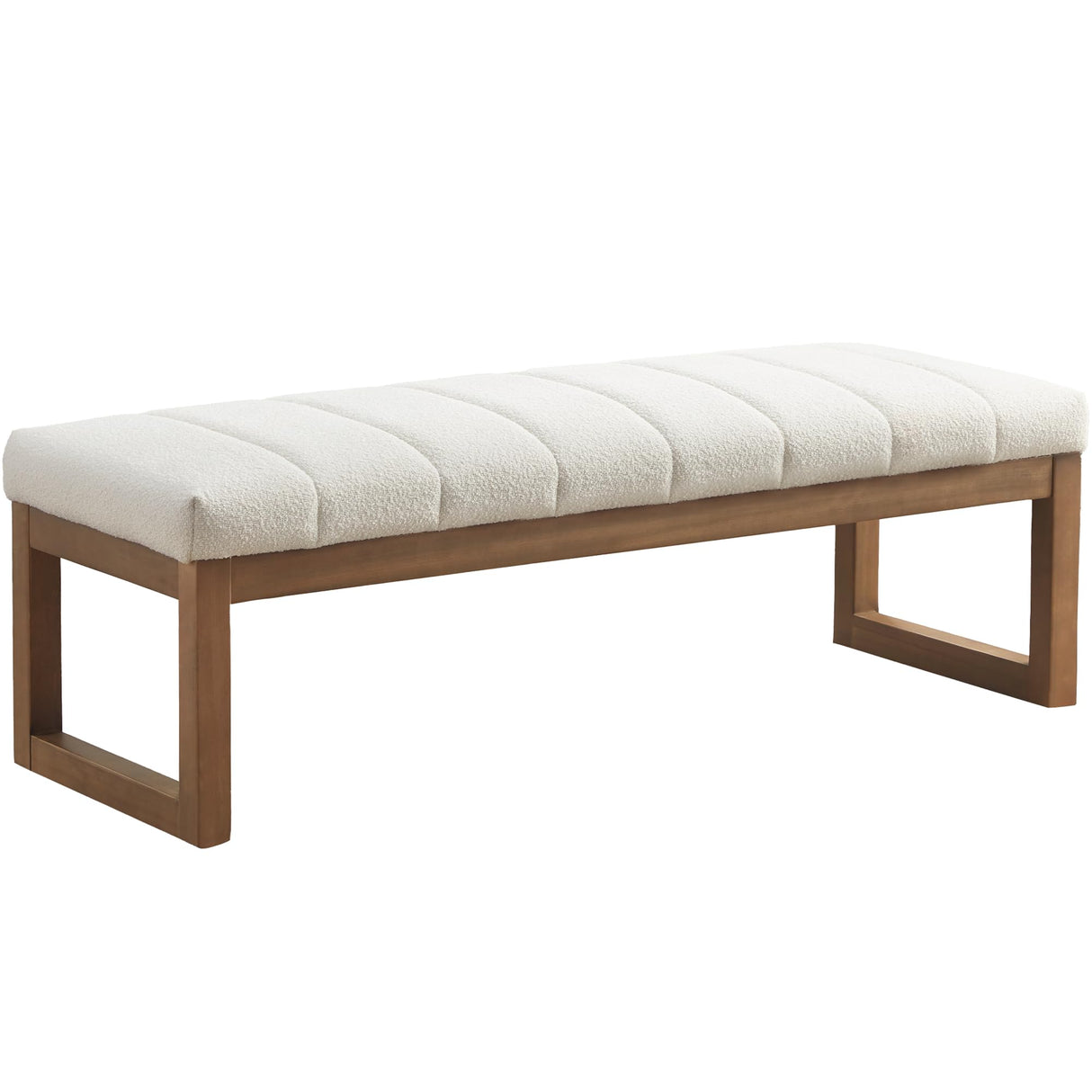 52.7" Bedroom Bench for End of Bed, Modern Upholstered Teddy Fabric Entryway Bench & Dining Bench