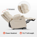 Small Size Power Lift Recliner Chair Sofa with Massage and Dual Heating, Adjustable