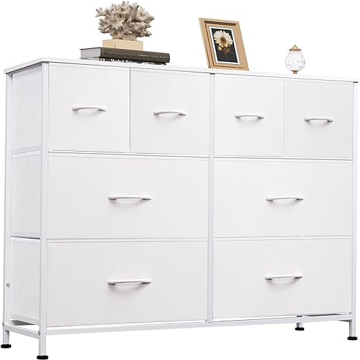 Dresser for Bedroom with 8 Drawers, Wide Fabric Dresser for Storage and Organization