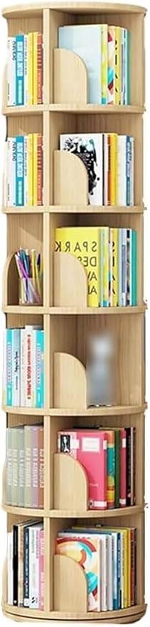 Rotating Bookshelf,Corner Bookshelf Olid Storage Rack Corner Shelves