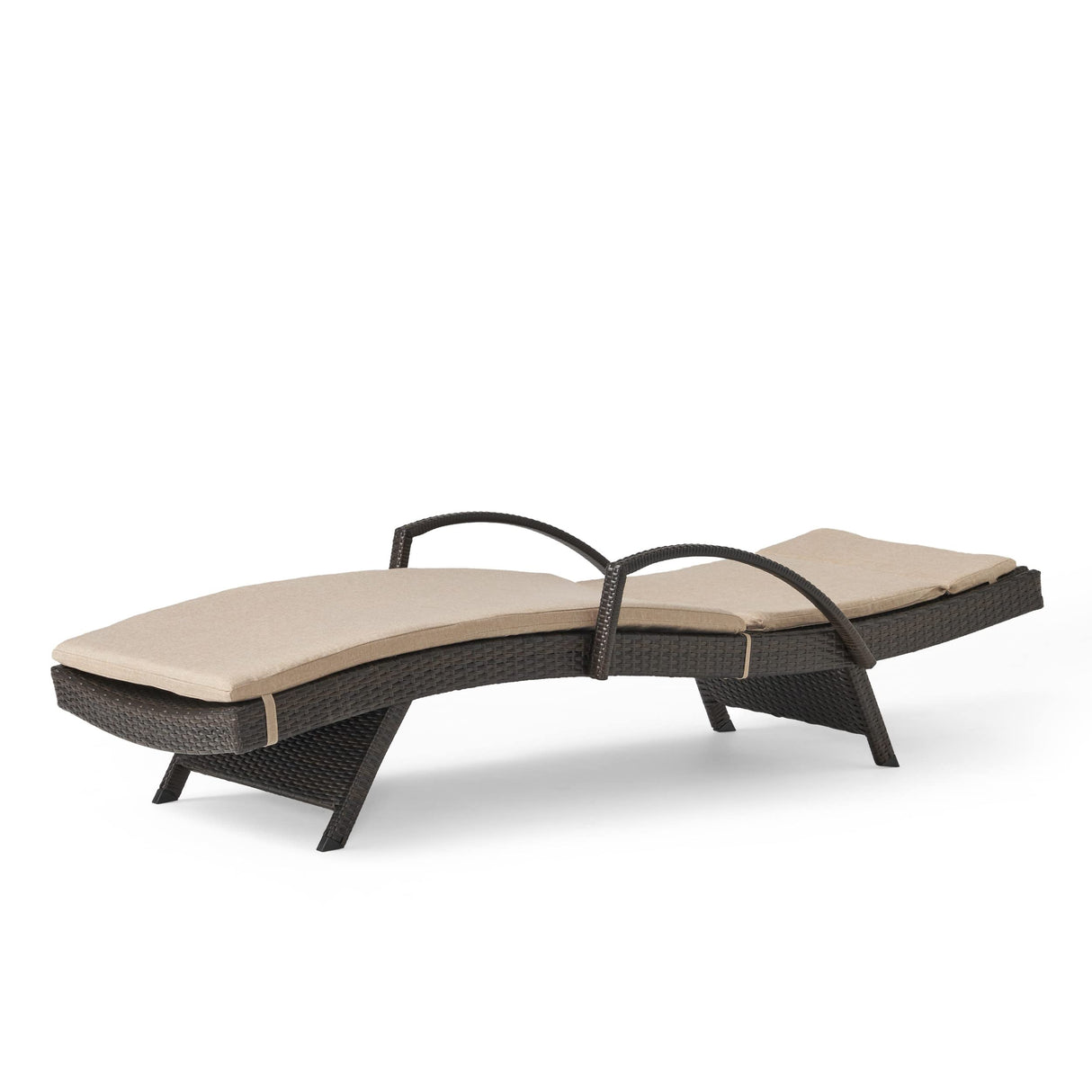 Knight Home Salem Outdoor Wicker Adjustable Chaise Lounge with Arms, with Cushion