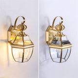 Waterproof Wall Light Outdoor Coach Lights Copper Glass Wall Sconce Lamp