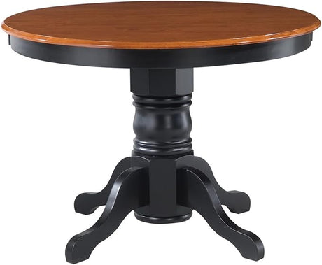 Black Oak 42-inch Round Pedestal Dining Table with Hardwood Solids Construction,