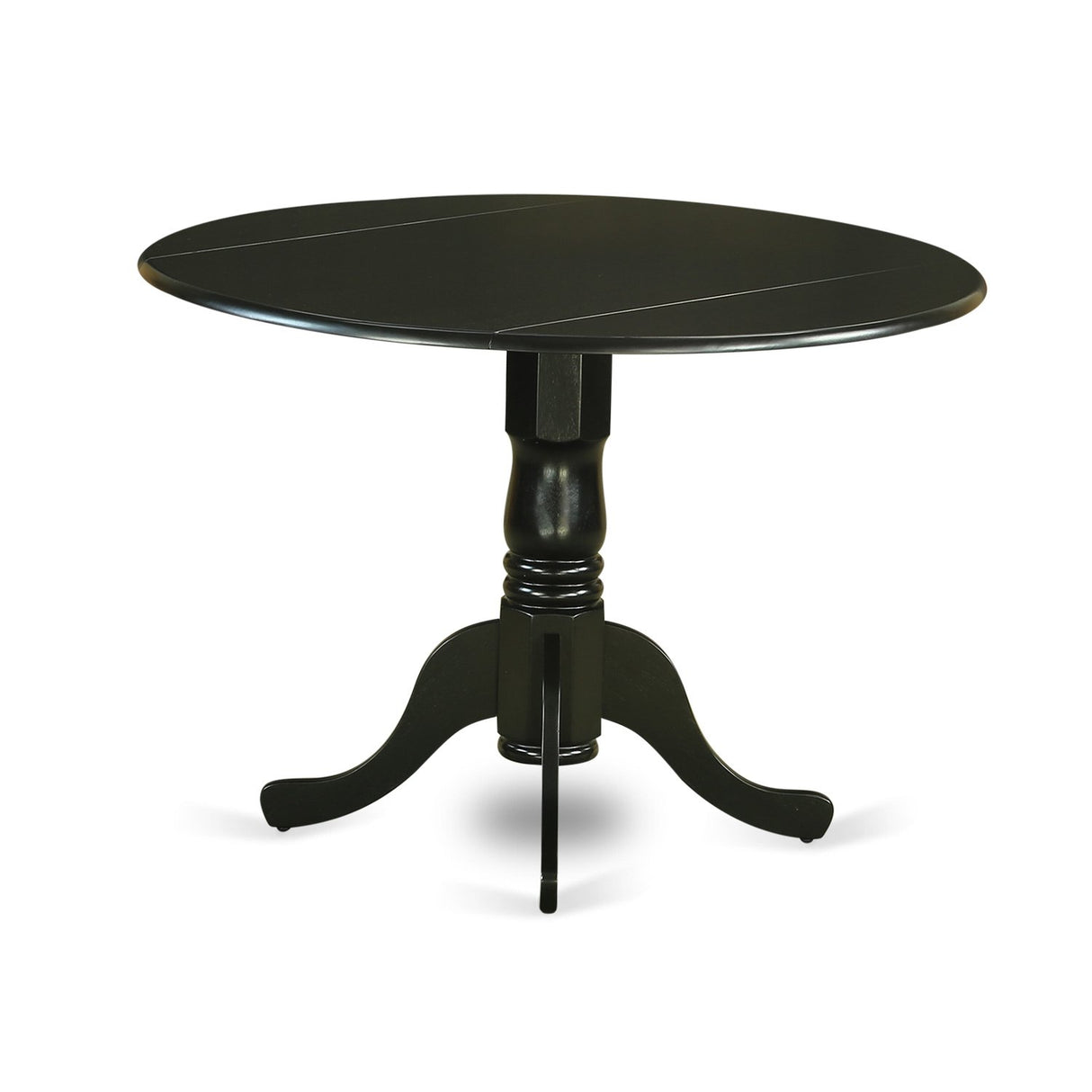 DLWE5-BLK-W 5 Piece Dinette Set for 4 Includes a Round Dining Table with Dropleaf and 4