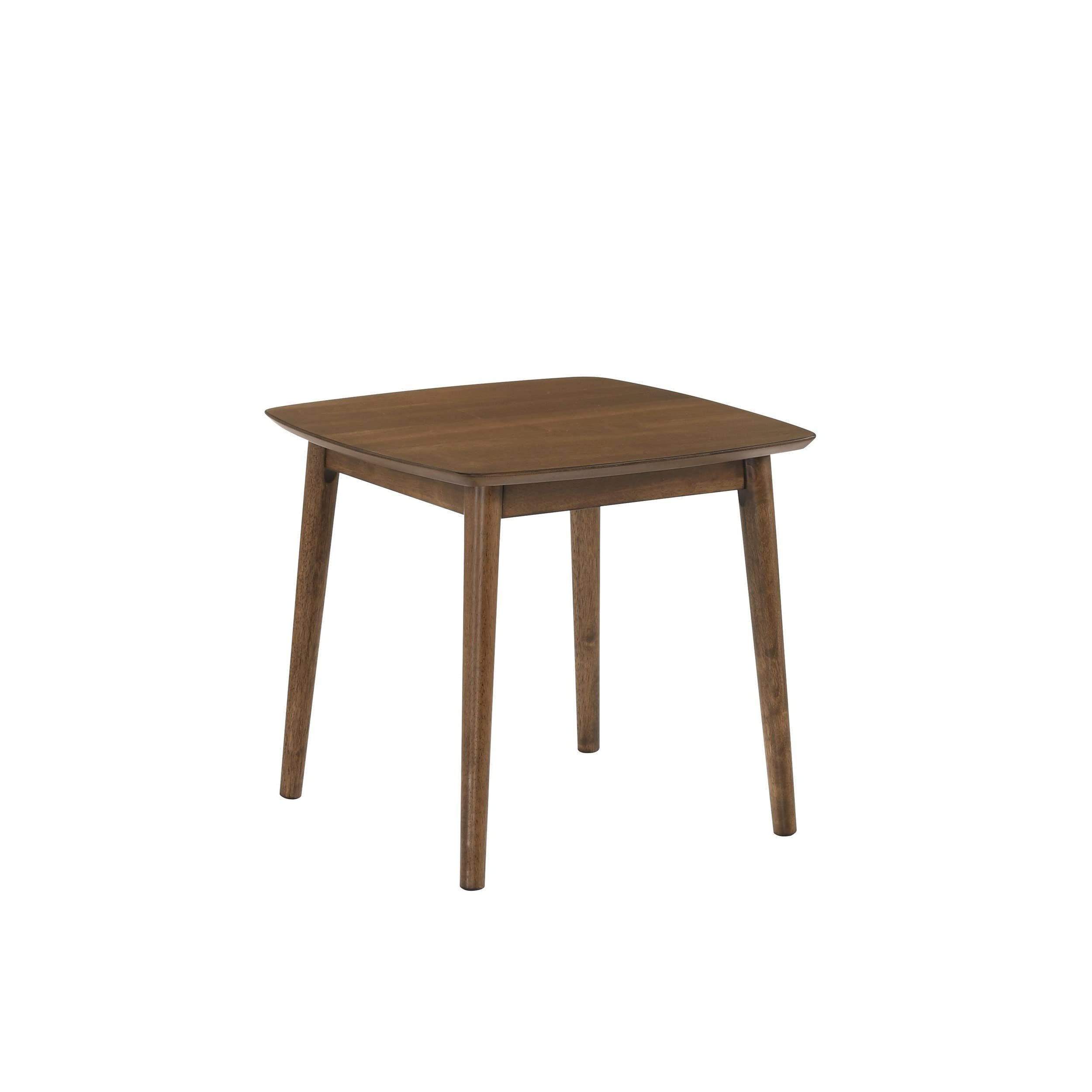 Lexi 3 Piece Coffee and End Table Set, Walnut Brown Wood, Flared Legs