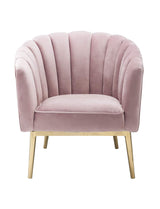 Colla Velvet Upholstery Accent Chair in Blush Pink and Gold