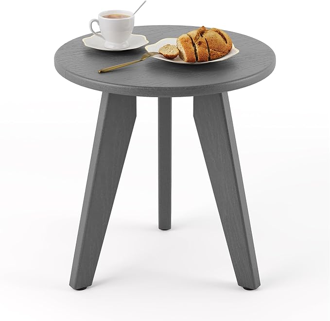 Outdoor Side Table, HDPE Outdoor Table, Small Round Side Table Weather-Resistant