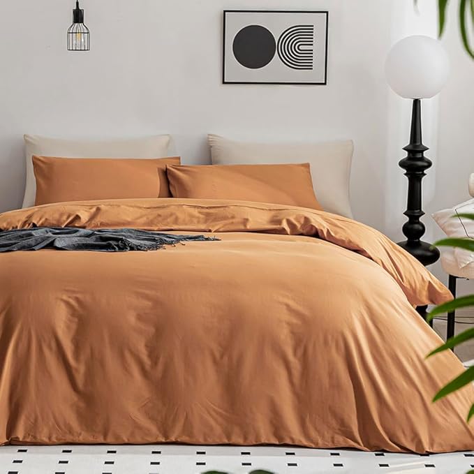 100% Washed Cotton Linen Feel Textured Comforter