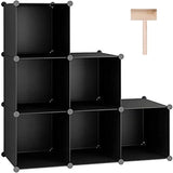 Cube Storage Organizer, 6-Cube Shelves Units, Closet Cabinet, DIY Plastic Modular Book Shelf, Ideal for Bedroom, Living Room, Office, 36.6" L x 12.4" W x 36.6" H Cocoa UPCS06C