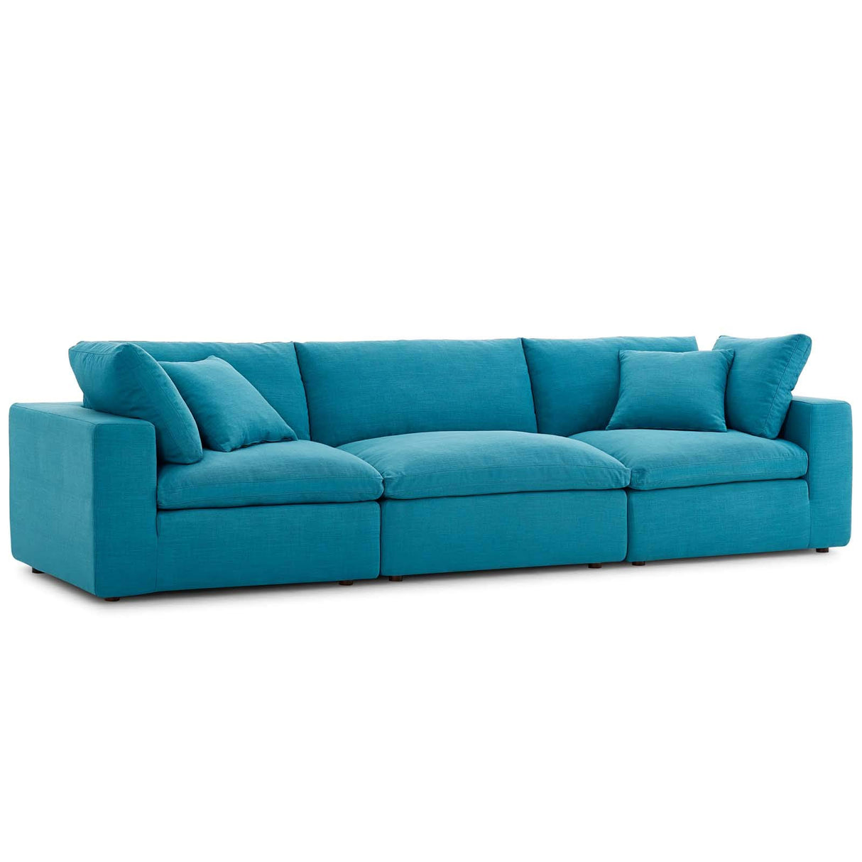 Commix Down Filled Overstuffed 3 Piece Sectional Sofa Set, Armless Chair/Two Corner Chairs