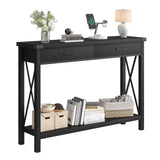 Black Entryway Table, Hallway Table for Entryway, Farmhouse Console Table