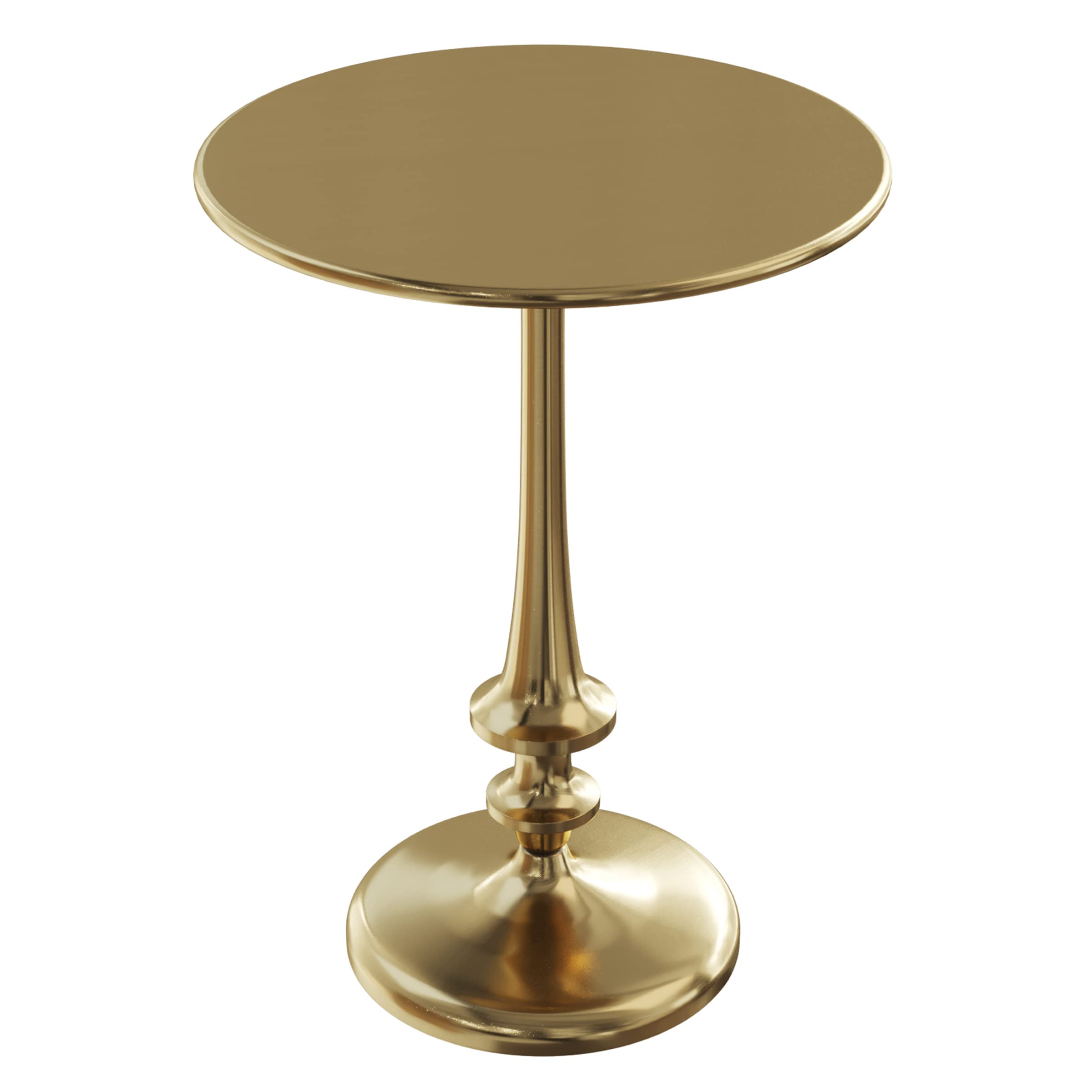 Side Table - Iron Pedestal Table with Antiqued Brass Finish for Couch