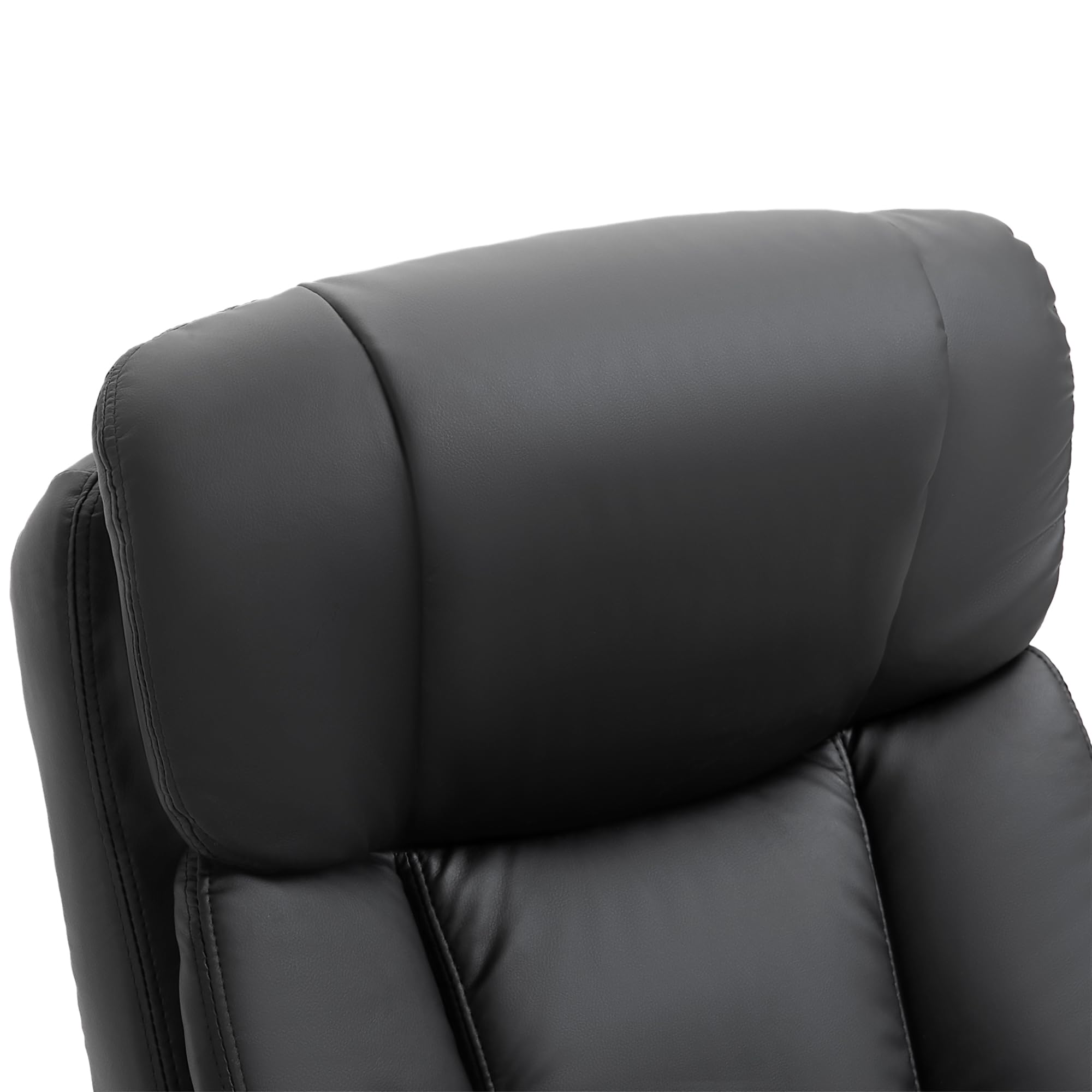 PU Leather Massage Recliner Chair with Ottoman 10 Point Vibration Swiveling Armchair,