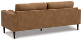 Telora Modern Faux Leather Sofa with 2 Bolster Pillows, Dark Brown